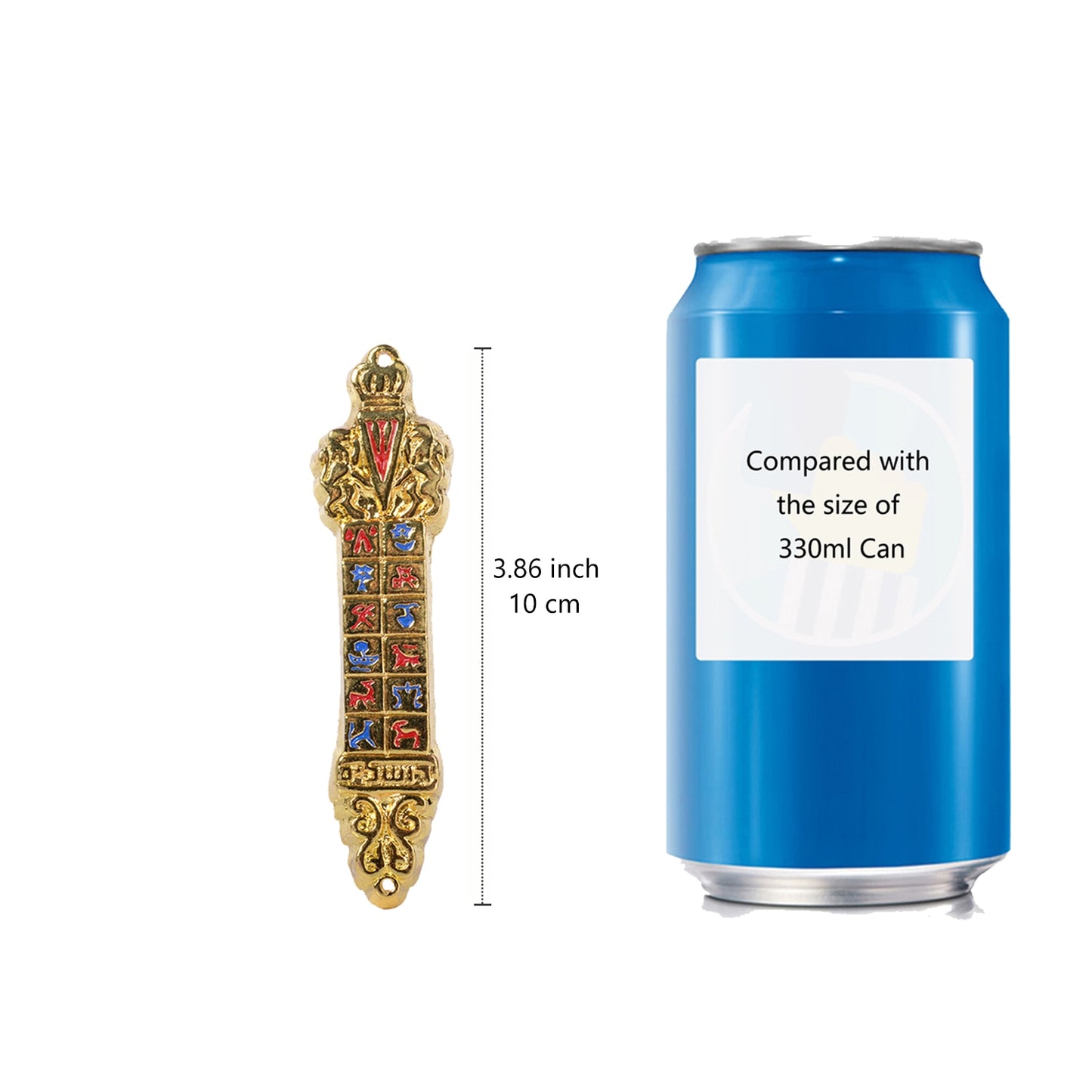 BRTAGG Mezuzah Case, 10cm Height, 12 Tribes of Israel - King David Royal Crown Jewish Israel Gifts