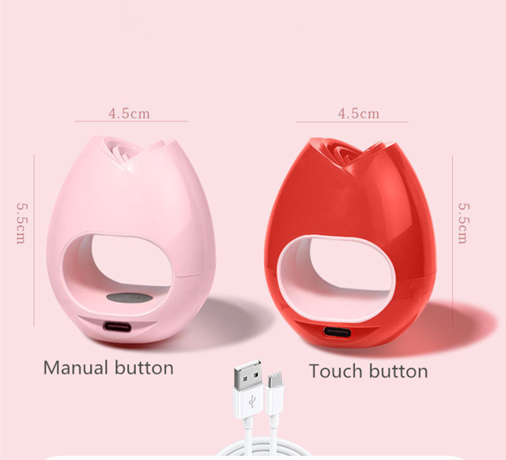 16W Mini UV LED Nail Dryer Curing Lamp Rose Shape Travel Pocket Size 60S Timer USB Portable Sun Light Button For Gel Polish