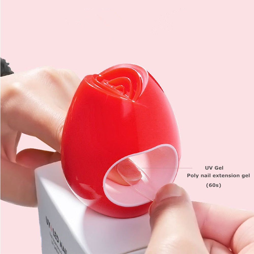 16W Mini UV LED Nail Dryer Curing Lamp Rose Shape Travel Pocket Size 60S Timer USB Portable Sun Light Button For Gel Polish