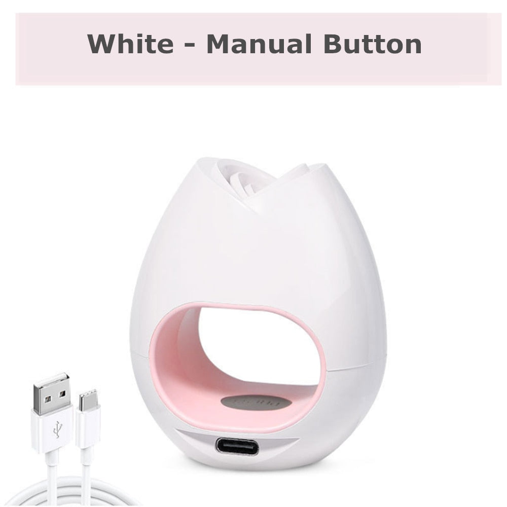 16W Mini UV LED Nail Dryer Curing Lamp Rose Shape Travel Pocket Size 60S Timer USB Portable Sun Light Button For Gel Polish