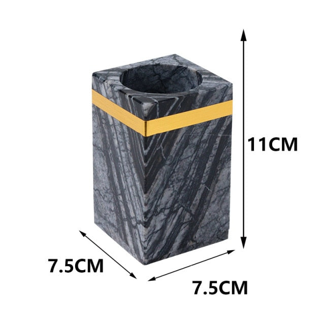 Nordic Bathroom Kit Marble Liquid Soap Dispenser Toothbrush Holder Mouth Cup Cotton Swab Box Soap Dish Tissue Box Washing Tools