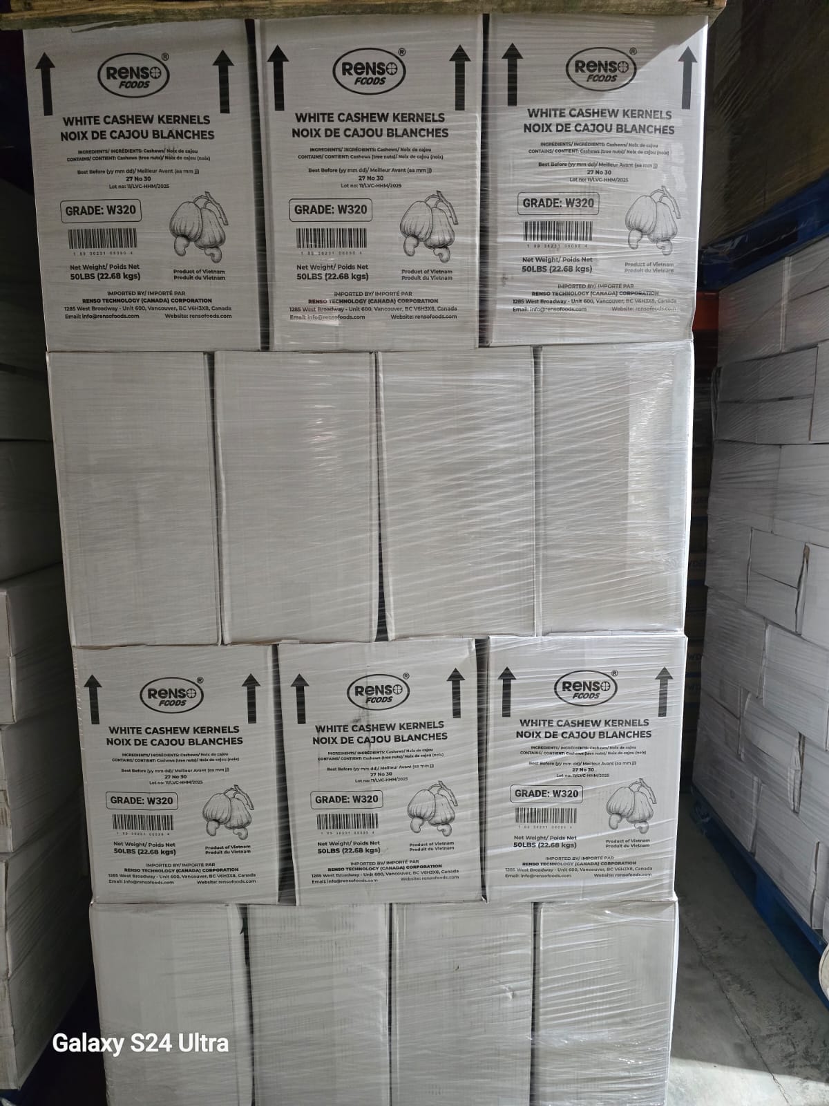 047. RENSO Cashew White Kernels W320 - Hạt điều trắng (50lbs)