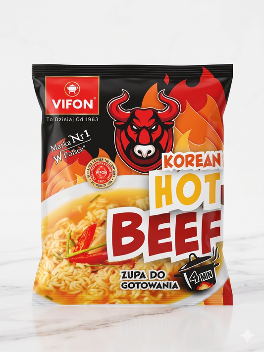 087. VIFON Korean Hot Beef (105g, 20 bags/case)