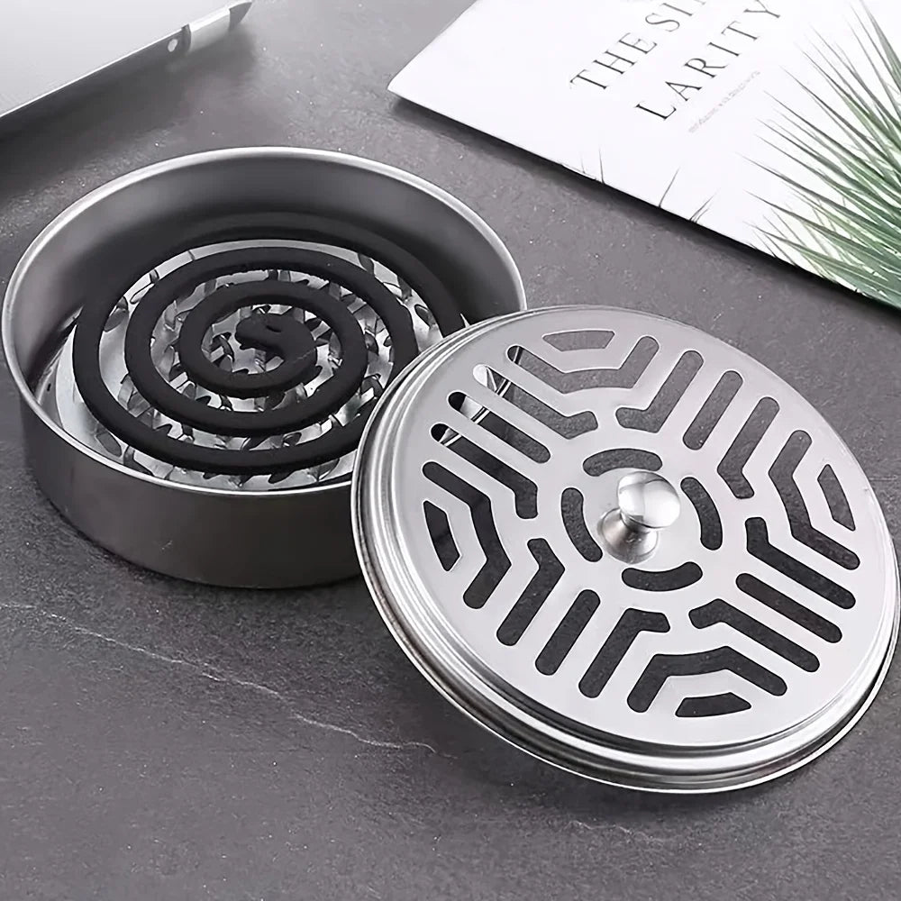 1PC Incense Holder, Mosquito Coil Tray Holder For Household With Lid, Outdoor Mosquito Coil Box, For Living Room And Bedroom