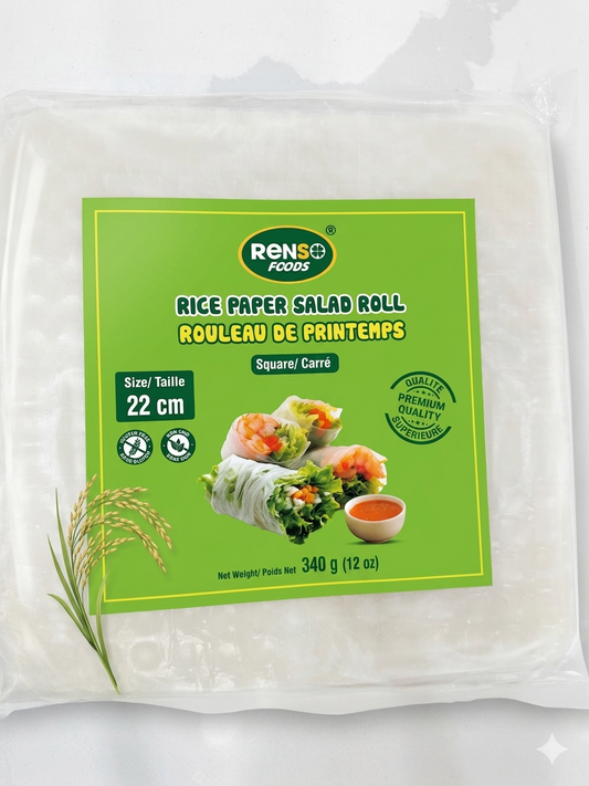 056-Renso Premium Square Rice Paper Salad Roll 22cm, 340g - Bánh tráng vuông cuốn salad (Case of 44)