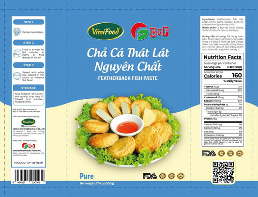 VimiFood : Pâté de poisson "Featherback" pur (Chả Cá Thát Lát Nguyên Chất)