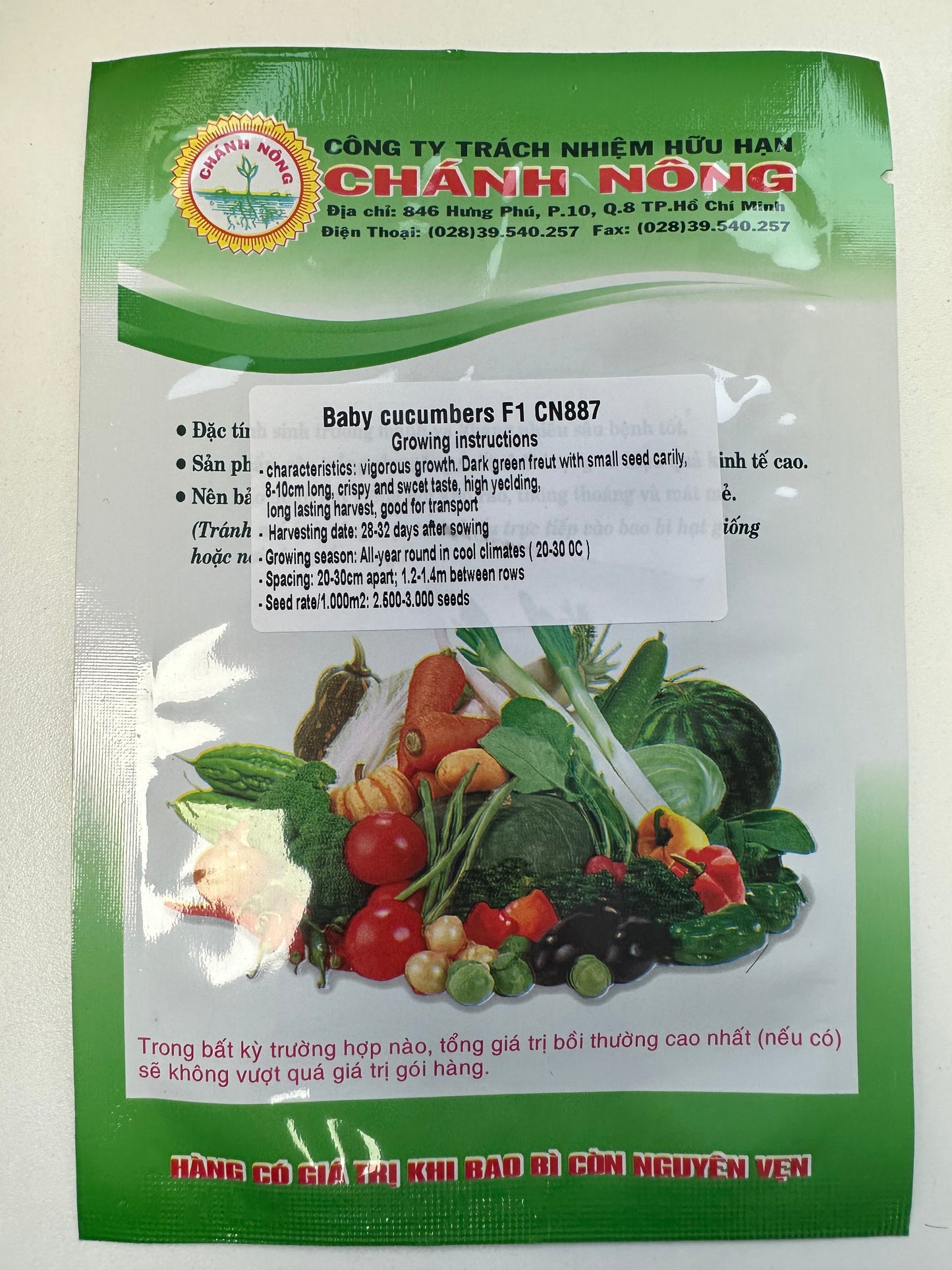 Chánh Nông - Premium Baby Cucumber F1 (Dưa Leo Baby Lai CN 887)