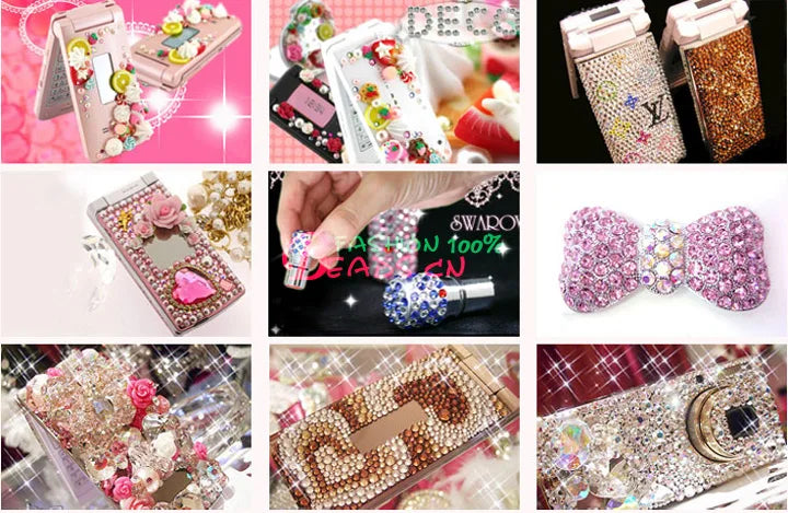 1000 viên Đá trang trí móng tay lấp lánh màu sắc ss6-ss30 Hạt đá pha lê nhựa resin mặt phẳng dùng trang trí giày dép túi xách quần áo phụ kiện DIY