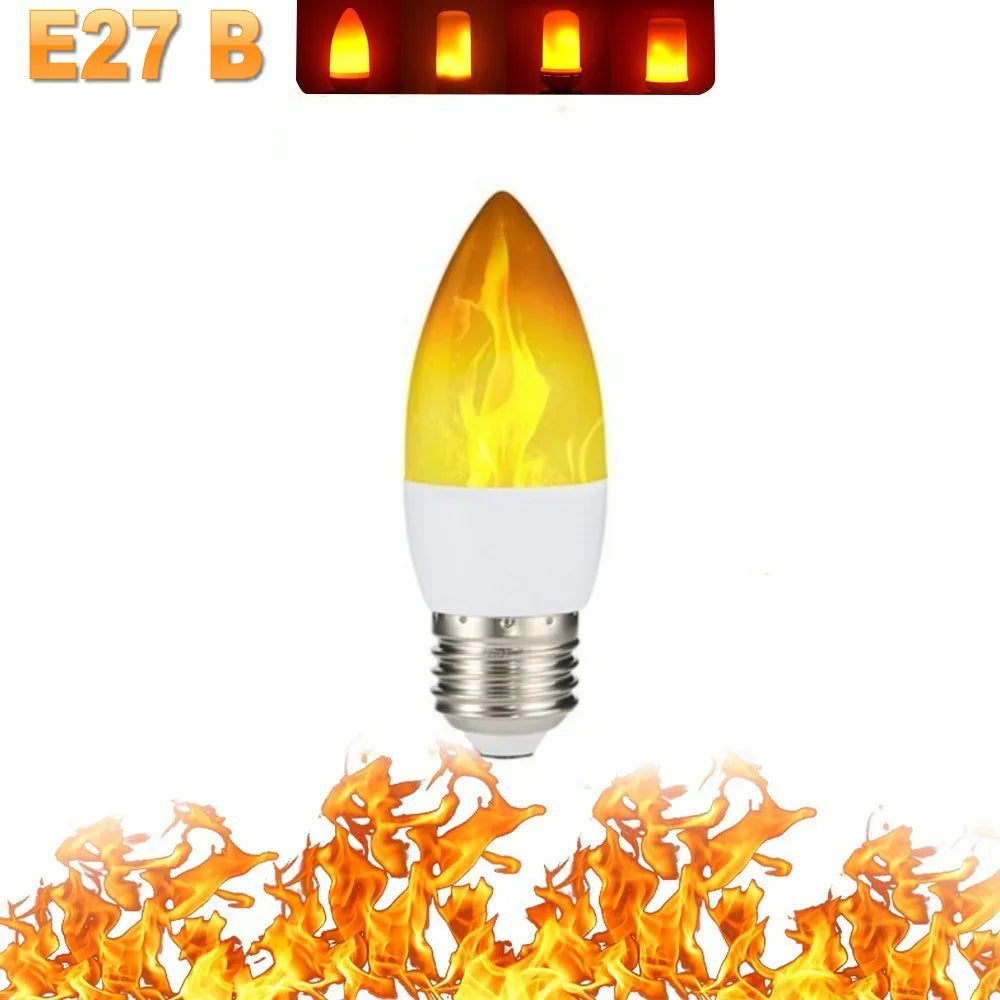 LED Flame Light Bulb 4 Modes E14 E27 Party LED Flame Effect Light Simulation Fire Lights Bulb KTV Festival Garden Decor lighting