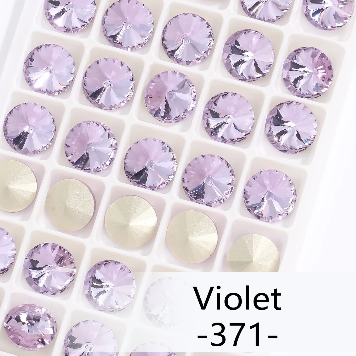 6/8/10/12/14MM Rivoli Rhinestone Round Pointed Diamond Stones Colorful Beads Crafts Crystal Nail Clothes Jewelry Accessories