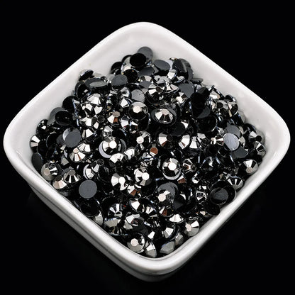 1000 viên Đá trang trí móng tay lấp lánh màu sắc ss6-ss30 Hạt đá pha lê nhựa resin mặt phẳng dùng trang trí giày dép túi xách quần áo phụ kiện DIY