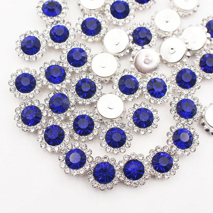 30PCS-100PCS Gold Flower Claw Rhinestones Glitter Crystals Trim Stones Beads Garment Crafts Sew On Rhinestones for Clothes Gems