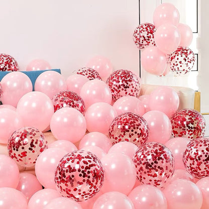 20/40pcs 10inch Pink Balloons Confetti Chrome Metallic Latex Balloon Christmas Baby Shower Birthday Wedding Party Decorations