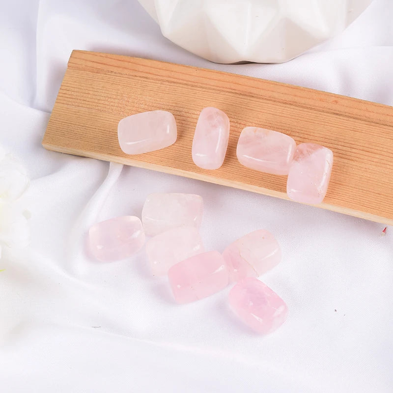 10 Pcs /Set Natural Tumbled Stone 15-20mm Mix Rock And Quartz Rose Bead Chakra Healing Crystal Irregular Polishing Amethyst Home