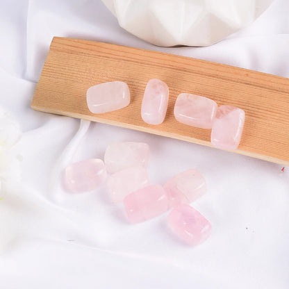 10 Pcs /Set Natural Tumbled Stone 15-20mm Mix Rock And Quartz Rose Bead Chakra Healing Crystal Irregular Polishing Amethyst Home