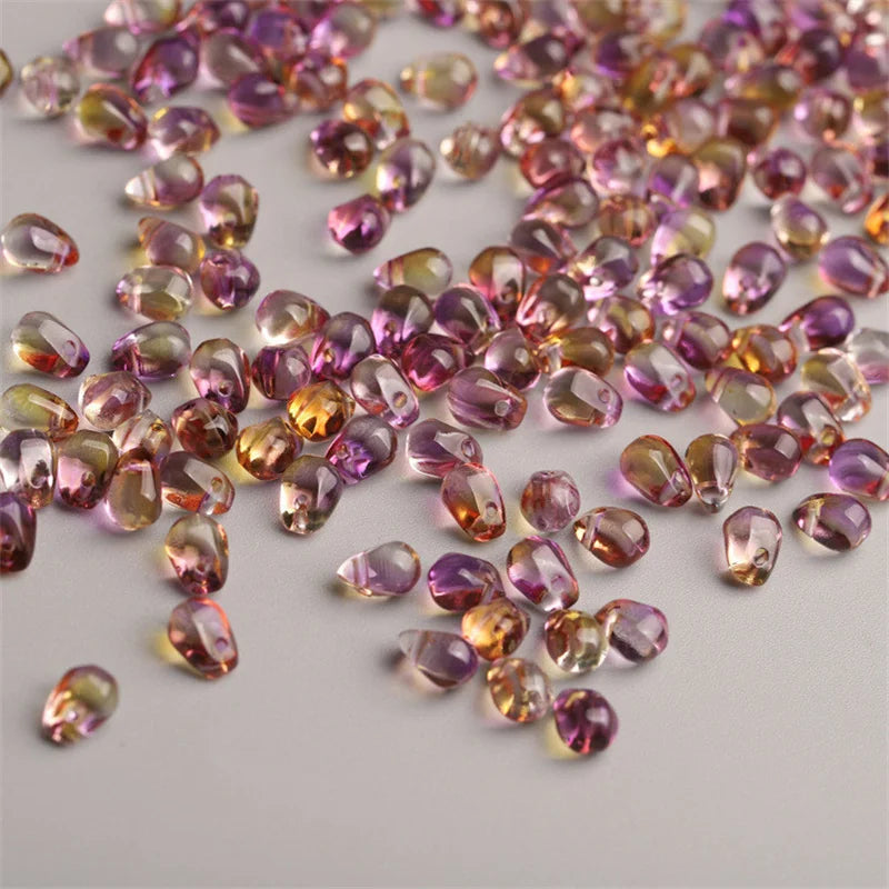 50PCS/Lot 4*6mm Glass Beads Material Czech Crystal Water Drop Petal Shape Suitable for DIY Accessories Necklace Making Beads