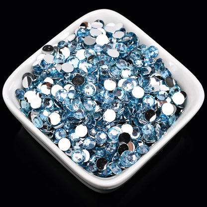 1000 viên Đá trang trí móng tay lấp lánh màu sắc ss6-ss30 Hạt đá pha lê nhựa resin mặt phẳng dùng trang trí giày dép túi xách quần áo phụ kiện DIY