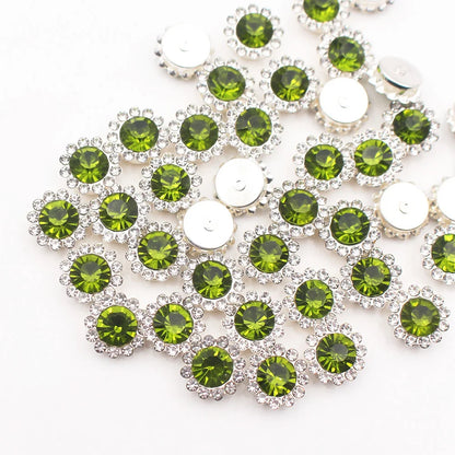 30PCS-100PCS Gold Flower Claw Rhinestones Glitter Crystals Trim Stones Beads Garment Crafts Sew On Rhinestones for Clothes Gems