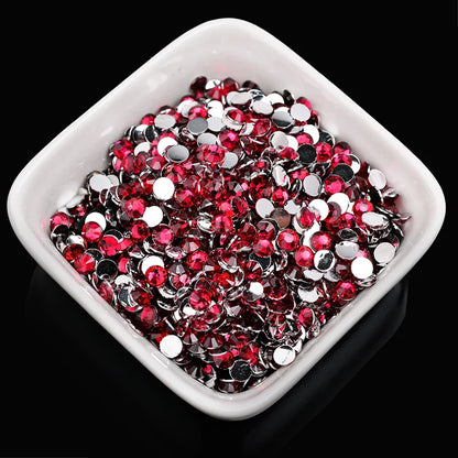 1000 viên Đá trang trí móng tay lấp lánh màu sắc ss6-ss30 Hạt đá pha lê nhựa resin mặt phẳng dùng trang trí giày dép túi xách quần áo phụ kiện DIY
