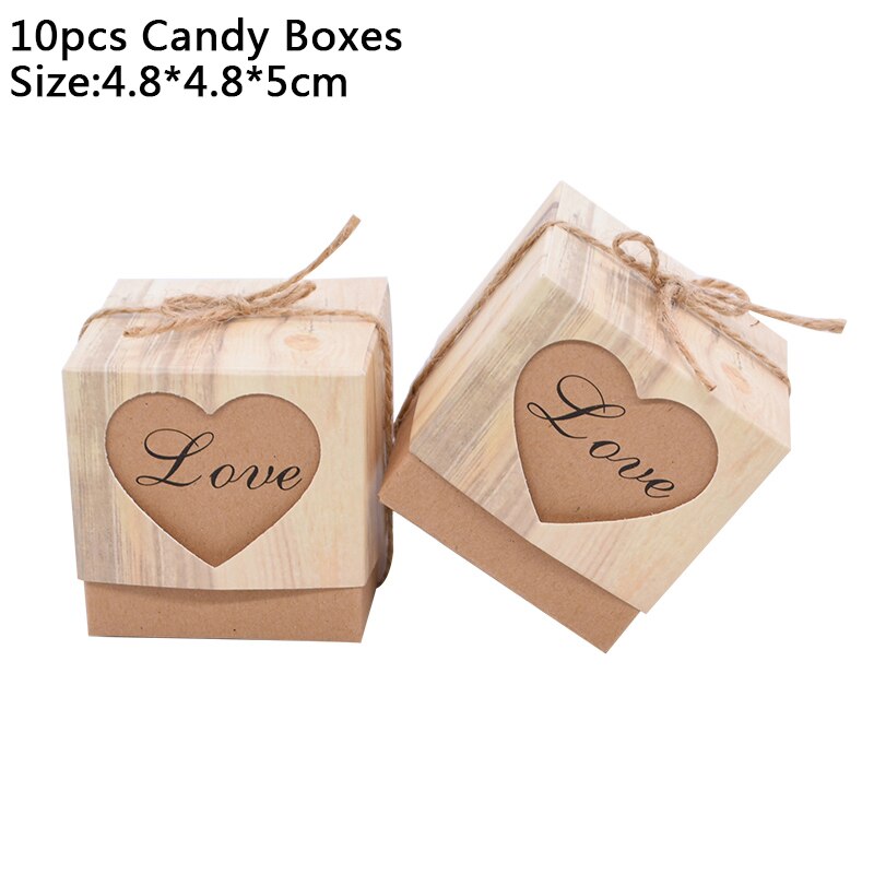 10Pcs Gift Boxes Kraft Paper Candy Box Wedding Favors Baby Shower Decoration Boy Or Girl Gender Reveal Birthday Party Supplies