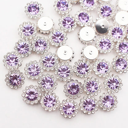 30PCS-100PCS Gold Flower Claw Rhinestones Glitter Crystals Trim Stones Beads Garment Crafts Sew On Rhinestones for Clothes Gems