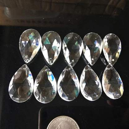 10PCS 28mm Tear Drop Crystals Prism Sun Catcher Clear Glass Chandelier Crystal Parts DIY Hanging Pendant Jewelry Spacer Faceted