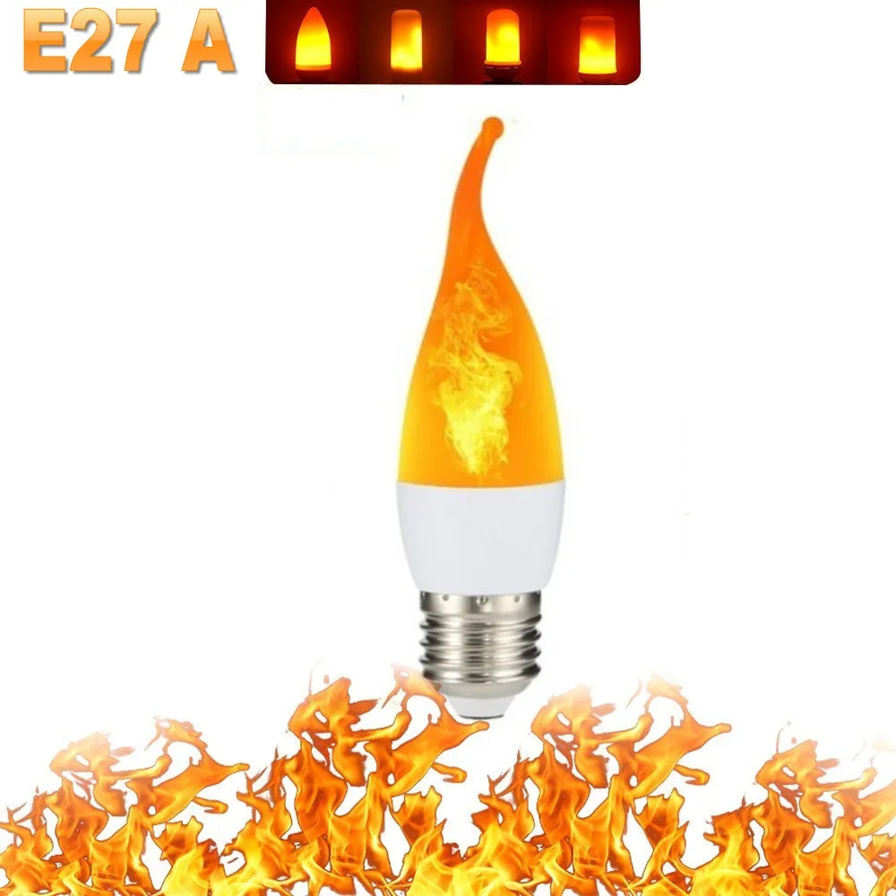 LED Flame Light Bulb 4 Modes E14 E27 Party LED Flame Effect Light Simulation Fire Lights Bulb KTV Festival Garden Decor lighting