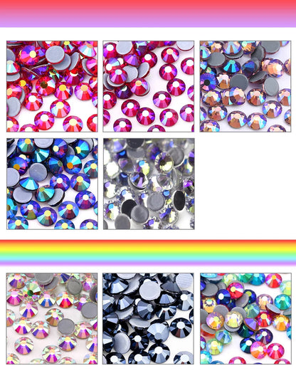 SS6-SS30 Multi-color Crystal AB Hot Fix Rhinestone Crystal Super Glitter Strass Iron On Rhinestones For Nail Art Fabric Garment