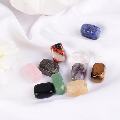 10 Pcs /Set Natural Tumbled Stone 15-20mm Mix Rock And Quartz Rose Bead Chakra Healing Crystal Irregular Polishing Amethyst Home