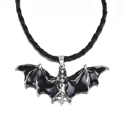 Doreen Box Halloween Punk Necklace Black Bat Animal Octopus Multilayer Layered Pendant Necklace For Women Men Jewelry Gift, 1 PC