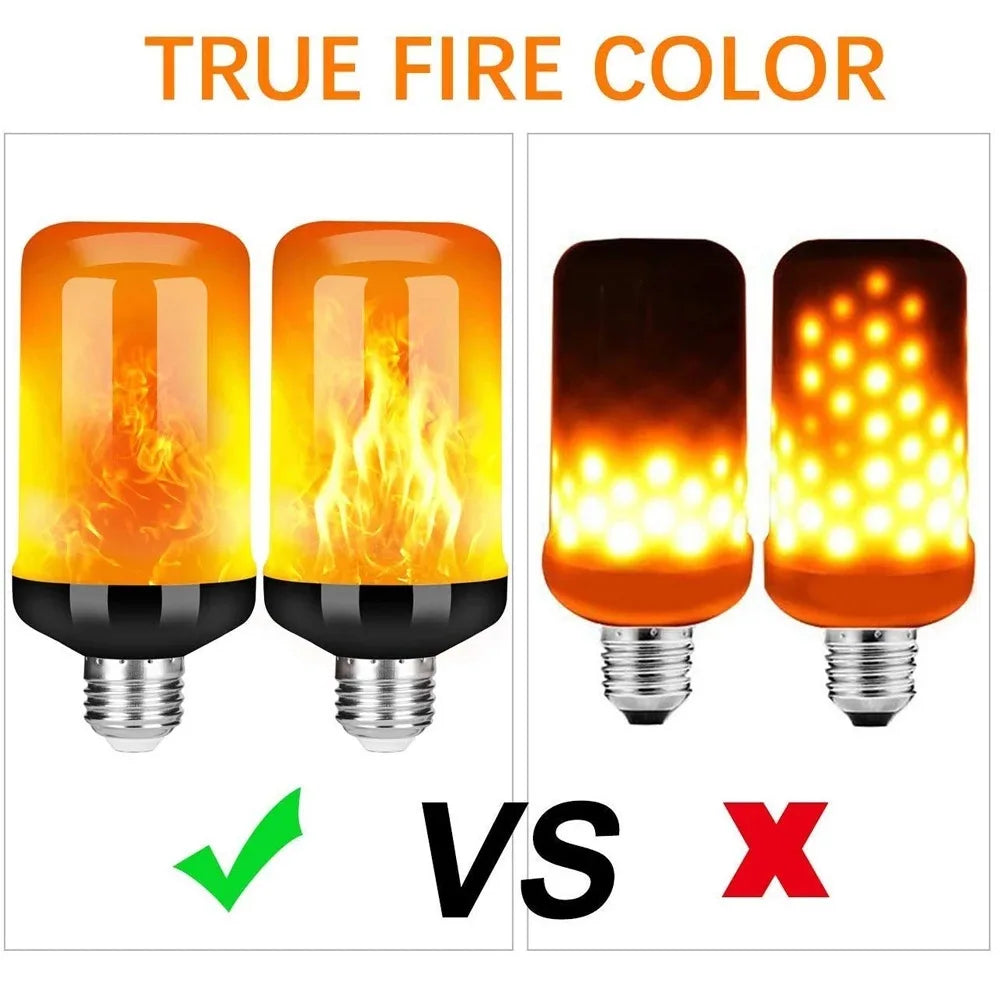 B22 E27 LED Flame Effect Light Bulb 4 Modes Flickering Fire Simulation for Party KTV Festival Garden Home Decor Outdoor Lighting