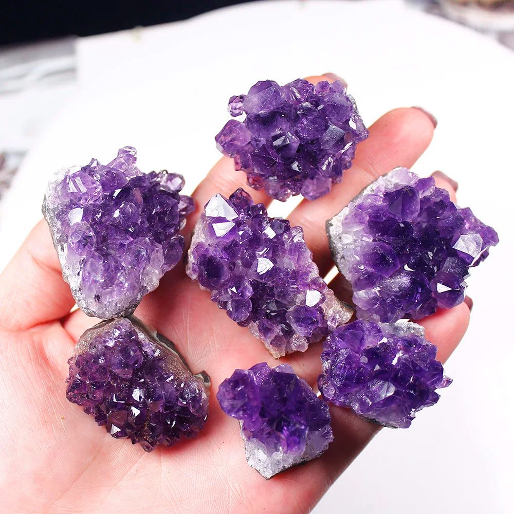 Natural Raw Amethyst Quartz Purple Crystal Cluster Healing Stones Specimen Home Decoration Crafts Decoration Ornament