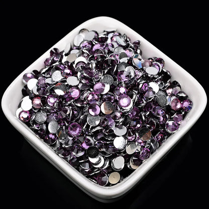 1000 viên Đá trang trí móng tay lấp lánh màu sắc ss6-ss30 Hạt đá pha lê nhựa resin mặt phẳng dùng trang trí giày dép túi xách quần áo phụ kiện DIY