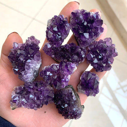 Natural Raw Amethyst Quartz Purple Crystal Cluster Healing Stones Specimen Home Decoration Crafts Decoration Ornament