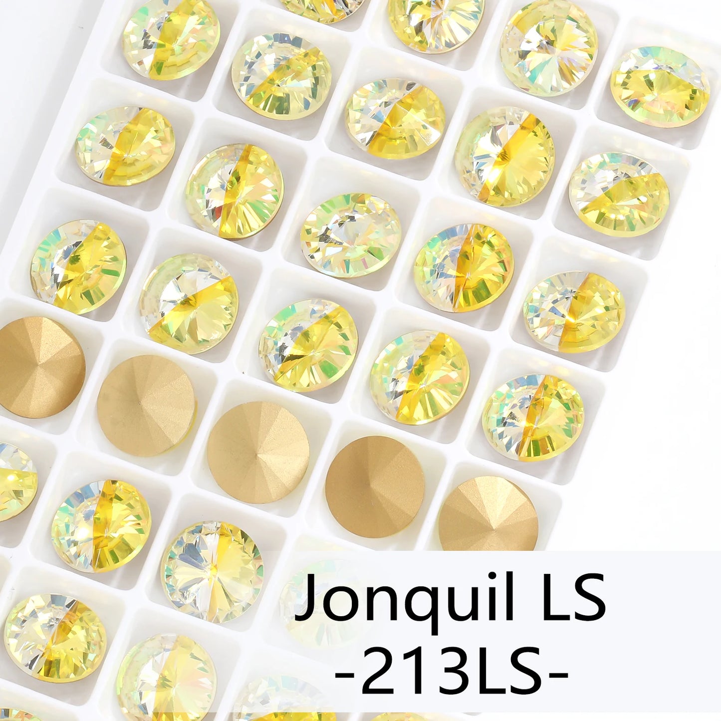 6/8/10/12/14MM Rivoli Rhinestone Round Pointed Diamond Stones Colorful Beads Crafts Crystal Nail Clothes Jewelry Accessories