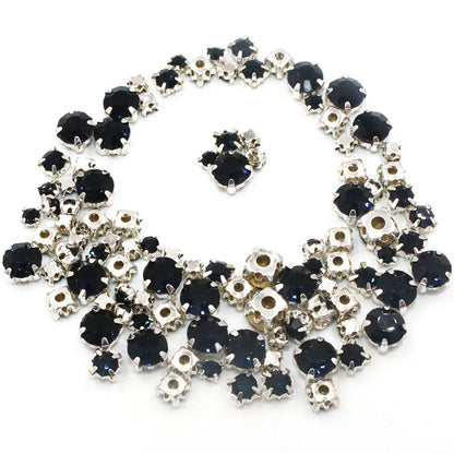 Hot Sale 100pcs/bag Mix Size Glass Crystal Stones Clothing Loose Beads Silver Claw Setting Sew On Rhinestones Diy Wedding Dress