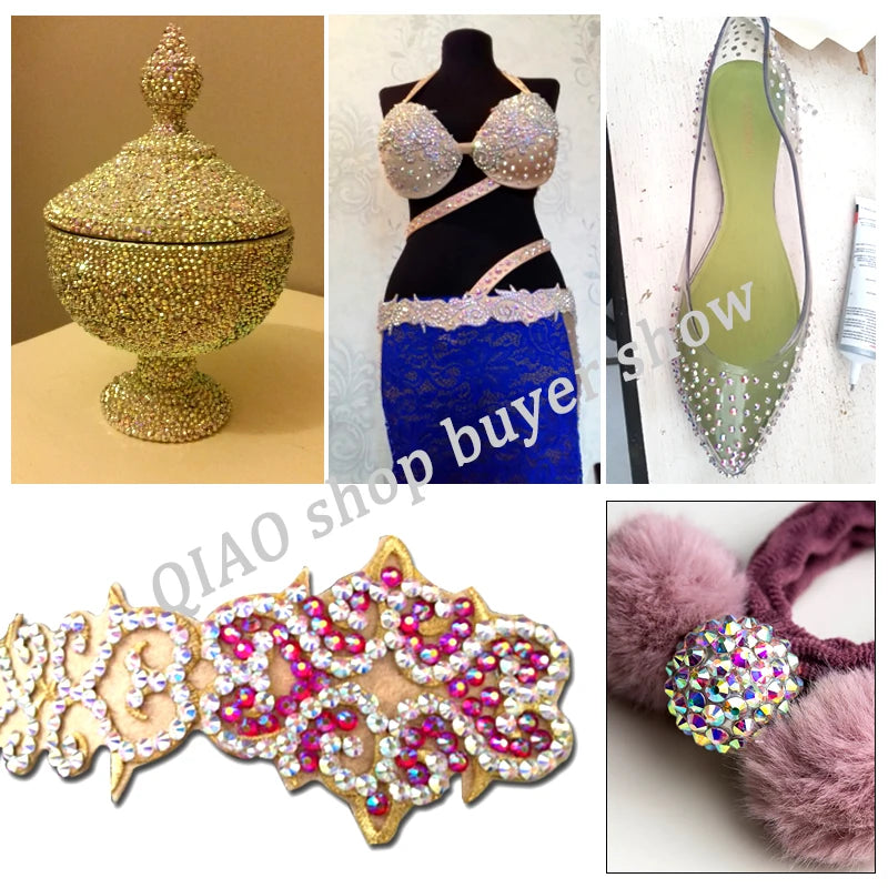 SS6-SS30 Multi-color Crystal AB Hot Fix Rhinestone Crystal Super Glitter Strass Iron On Rhinestones For Nail Art Fabric Garment