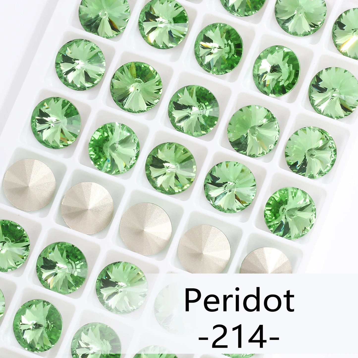 6/8/10/12/14MM Rivoli Rhinestone Round Pointed Diamond Stones Colorful Beads Crafts Crystal Nail Clothes Jewelry Accessories