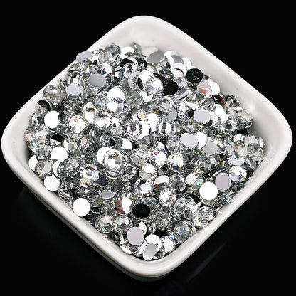 1000 viên Đá trang trí móng tay lấp lánh màu sắc ss6-ss30 Hạt đá pha lê nhựa resin mặt phẳng dùng trang trí giày dép túi xách quần áo phụ kiện DIY