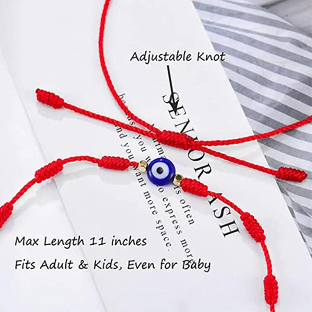 Red Rope Constellation Bracelet 7 Knot Evil Eye Good Luck String Protection Zodiac Bracelet Link Charm for Women Girls