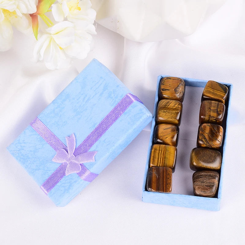 10 Pcs /Set Natural Tumbled Stone 15-20mm Mix Rock And Quartz Rose Bead Chakra Healing Crystal Irregular Polishing Amethyst Home