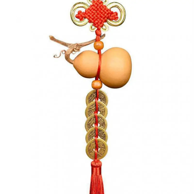 Feng Shui  Five Emperors Money Authentic Gourd Pendant Zhaocai Town House Copper Coin Resolve Door-to-door Talisman Amulet