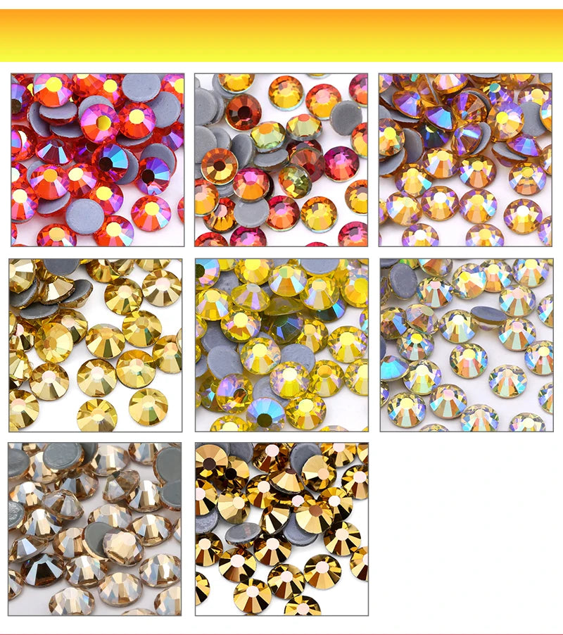 SS6-SS30 Multi-color Crystal AB Hot Fix Rhinestone Crystal Super Glitter Strass Iron On Rhinestones For Nail Art Fabric Garment