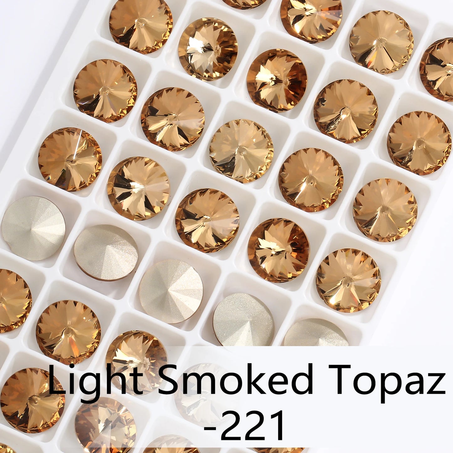 6/8/10/12/14MM Rivoli Rhinestone Round Pointed Diamond Stones Colorful Beads Crafts Crystal Nail Clothes Jewelry Accessories