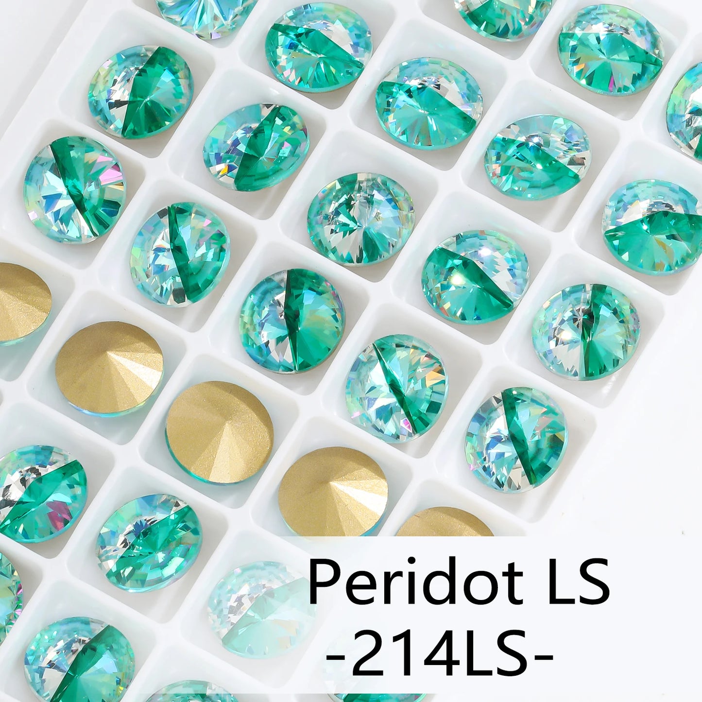 6/8/10/12/14MM Rivoli Rhinestone Round Pointed Diamond Stones Colorful Beads Crafts Crystal Nail Clothes Jewelry Accessories