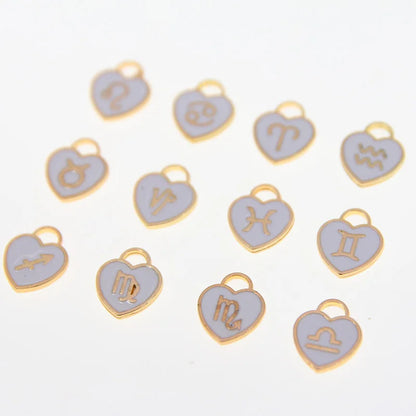 12pcs 12*14mm Animal 12 Constellations Zodiac Charms Enamel Charms Handmade Pendant For Diy Bracelet Jewelry Making Wholesale