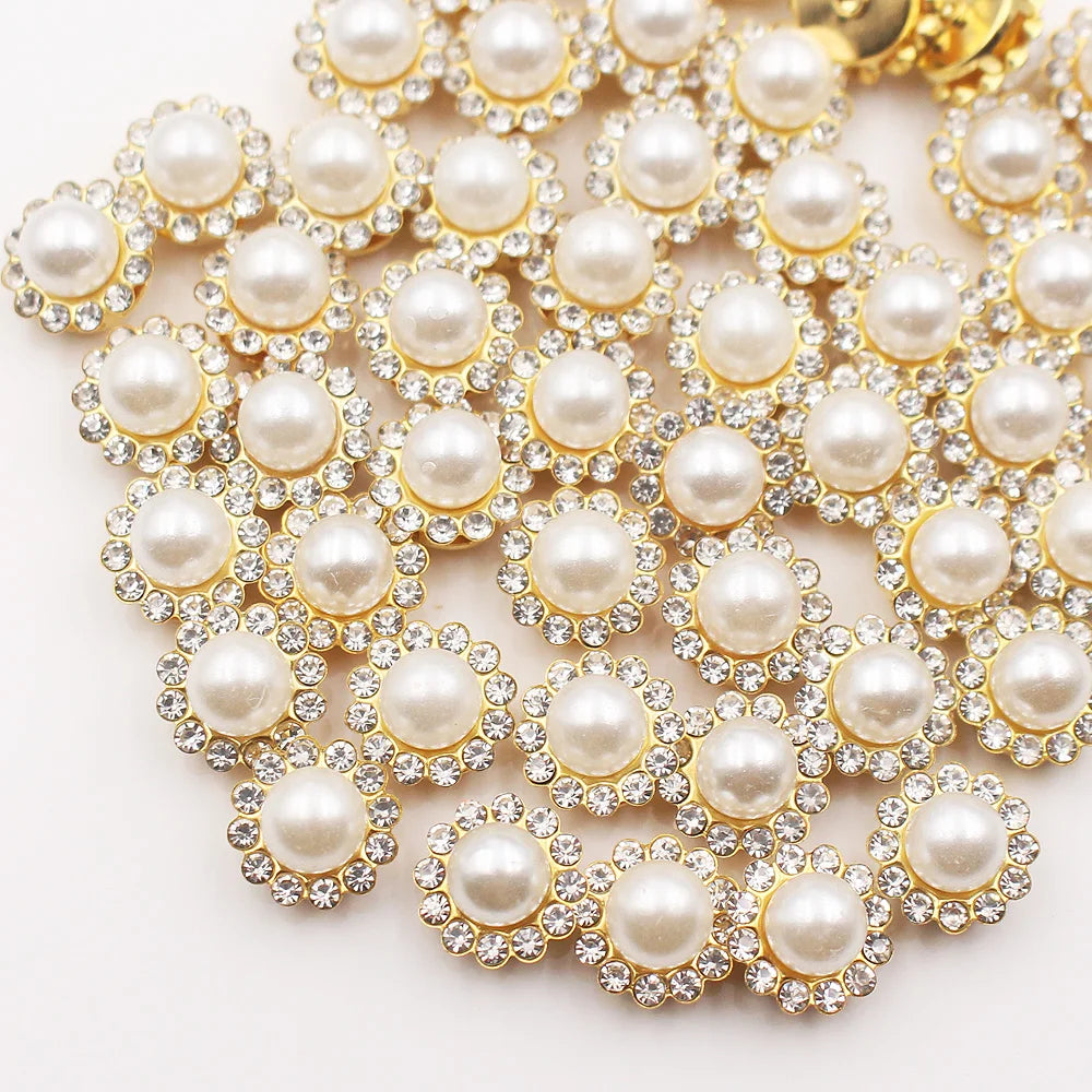 30PCS-100PCS Gold Flower Claw Rhinestones Glitter Crystals Trim Stones Beads Garment Crafts Sew On Rhinestones for Clothes Gems