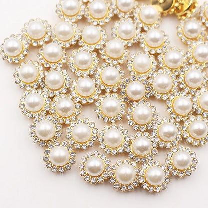 30PCS-100PCS Gold Flower Claw Rhinestones Glitter Crystals Trim Stones Beads Garment Crafts Sew On Rhinestones for Clothes Gems