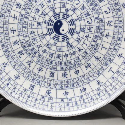 Chinese Blue And White Porcelain Cerami Painted Feng Shui Small Plate