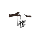 Cartoon Animal Brooches Black White Couple Cat Fish Bone Enamel Pins Clothes Collar Lapel Pin Bag Metal Badges Jewelry For Lover